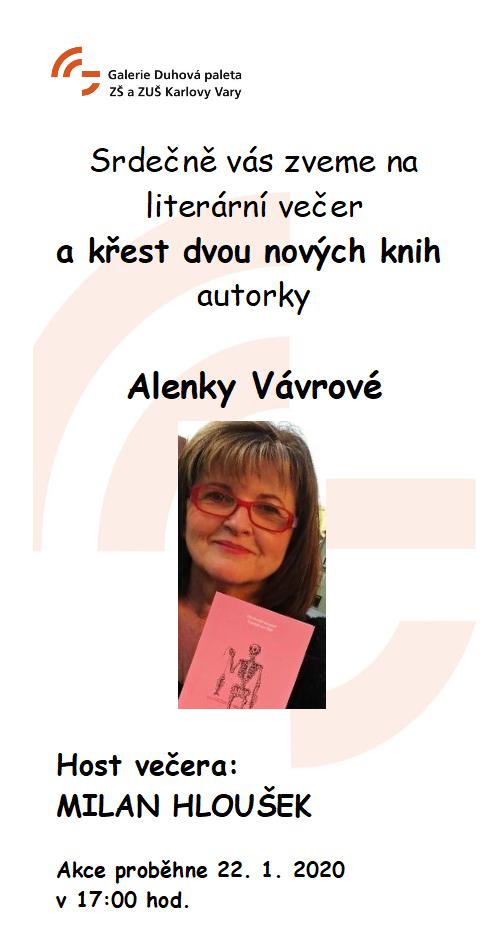 plakat literarni vecer A.Vavrova 1 2020